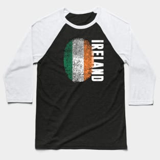 Ireland Flag Fingerprint My Story DNA Irish Baseball T-Shirt